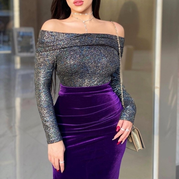 Zara 2 pieces velvet skirt + crop top Co-ord set - Picture 7 of 14